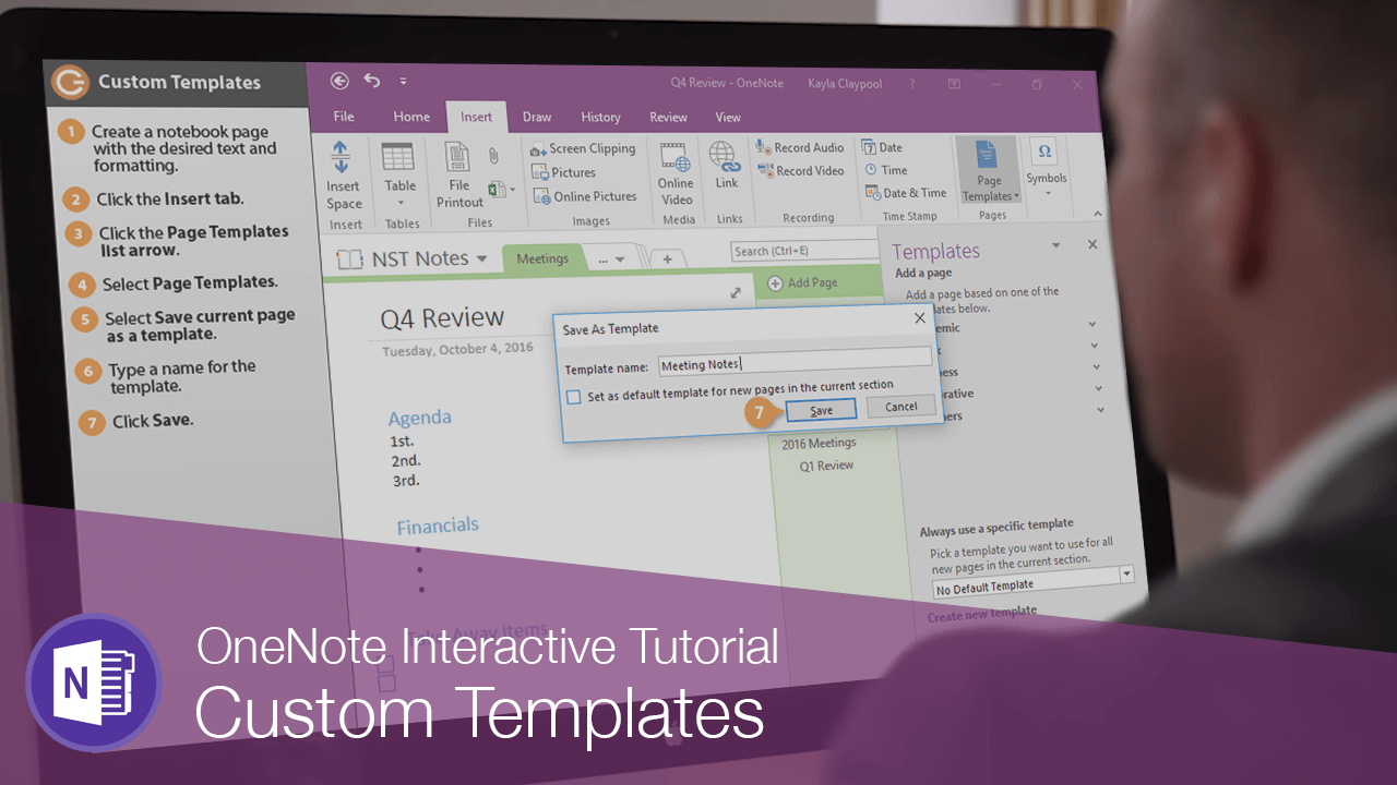 create page template in onenote for mac